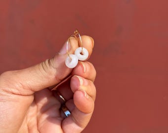 Petite floating icy Jade Hoops in 14k gold fill