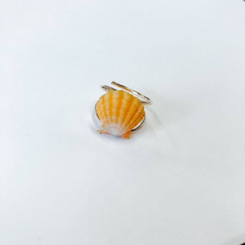 Kauai sunrise shell ring on a 14k gold fill or SS hammered | Etsy