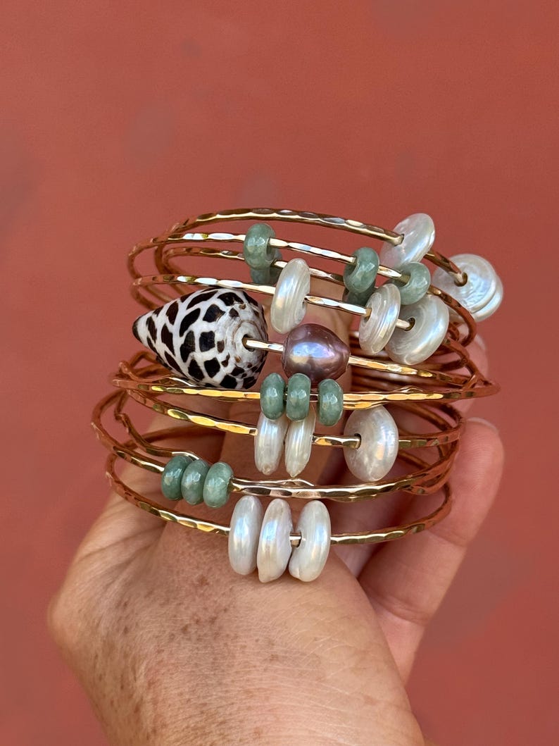 Jade trio bangle in your choice of material image 14