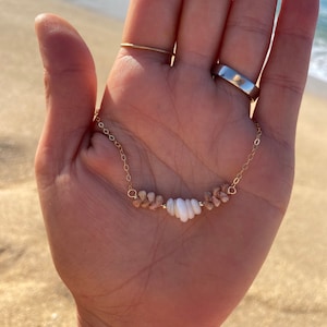 Kahelelani and Puka shell bar necklace