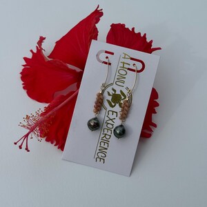 Kahelelani shell & Tahitian pearl Marquis earrings in your choice of material and length bild 8