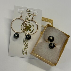 Hammered Hoop Earrings: Tahitian Pearl Dangle Earrings image 11