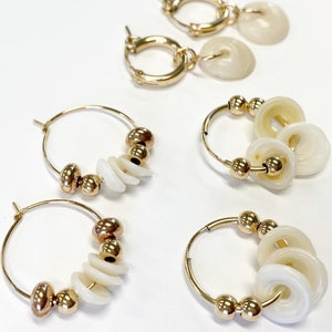 Kauai Puka shell huggie hoops in 14k gold fill
