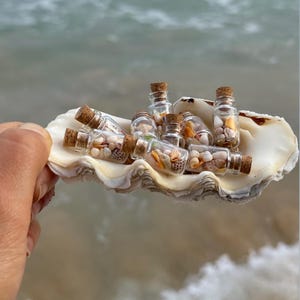 Teeny tiny Kauai shell glass bottles