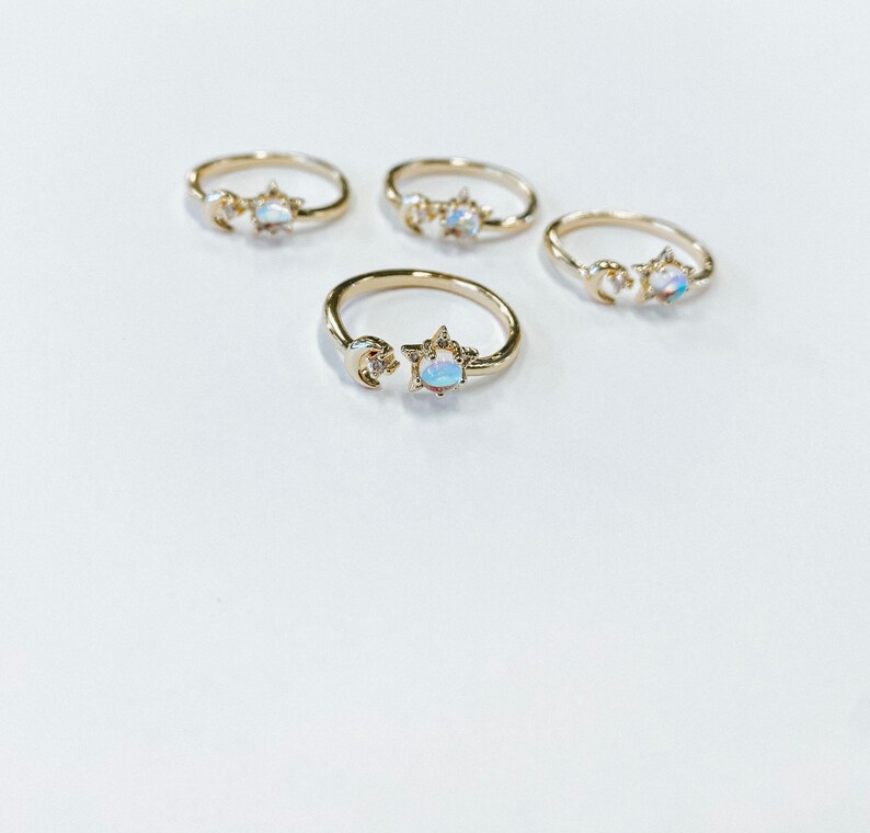 Moon /& Star CZ ring