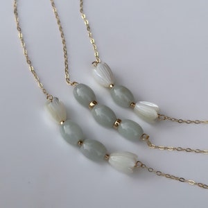 Jade & Pikake bar necklace of your choice