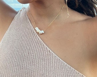 Floating Puka shell necklace in your choice of material