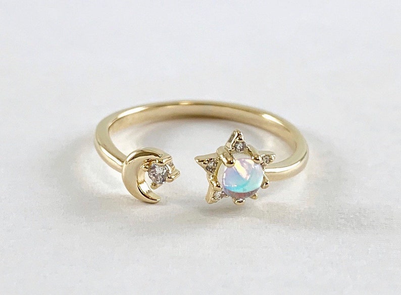 Moon /& Star CZ ring
