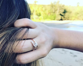 Herkimer diamond ring