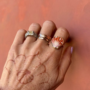 Hammered stacking rings in SS or 14K GF
