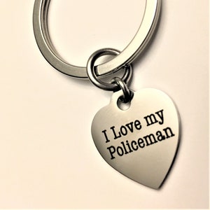 Policeman Keychain, Key Ring, Officer, Gift for Her, Gift for Him, Law Enforcement, Officer, Patrolman, Valentine Gift