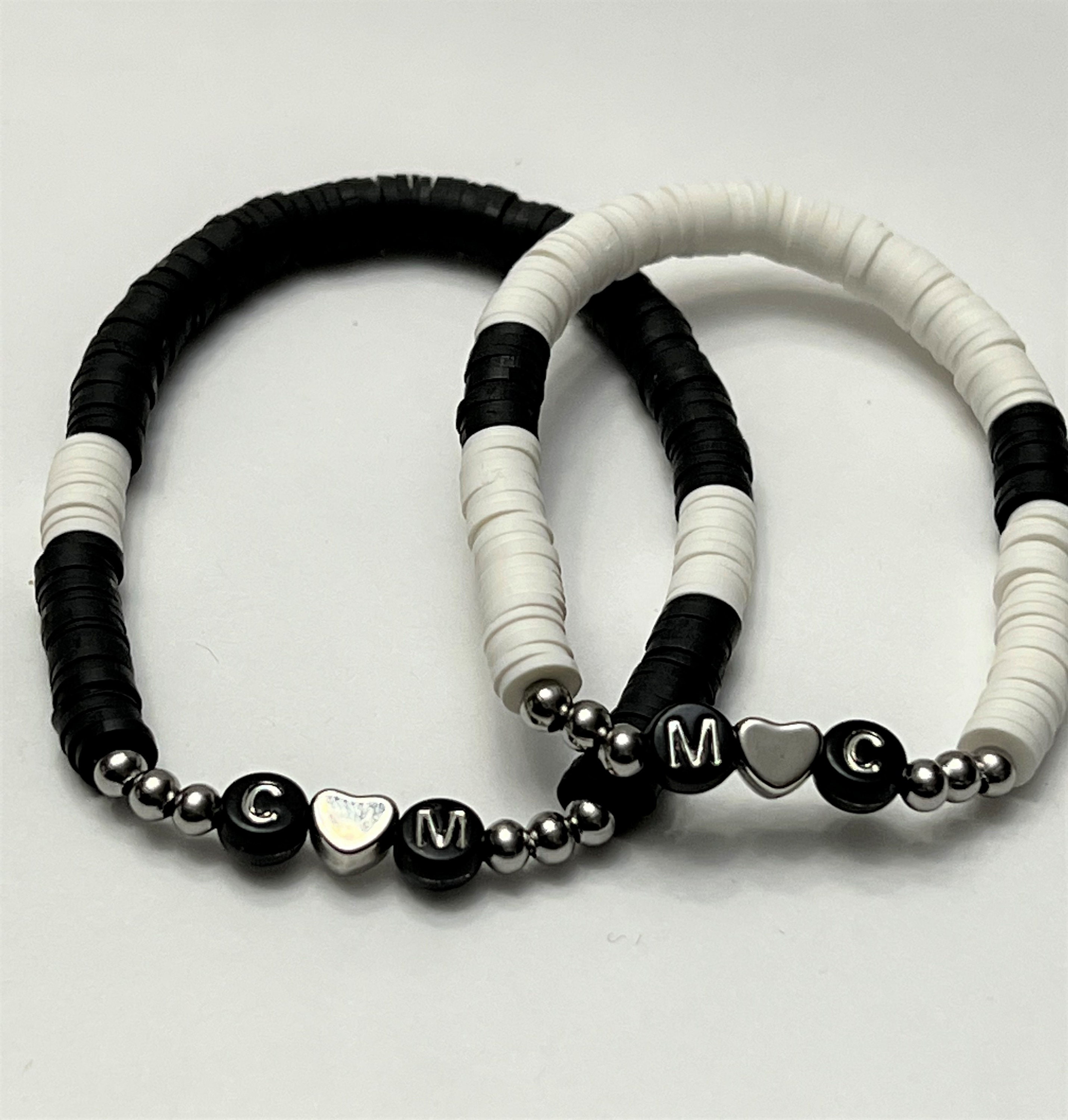 Buy Honbon Black & White Healing Crystal Beads,Free Size Stretchable Couple  Bracelet,Friendship Band 2Pc Online at Best Prices in India - JioMart.