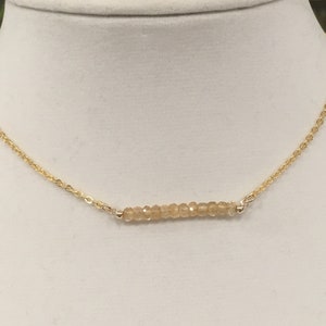 Yellow Citrine Gemstone Necklace, November Birthstone, Dainty Healing Crystals, Womens Necklace
