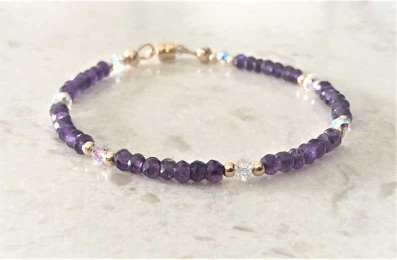 Amethyst Bracelet February Birthstone Healing Gemstone | Etsy