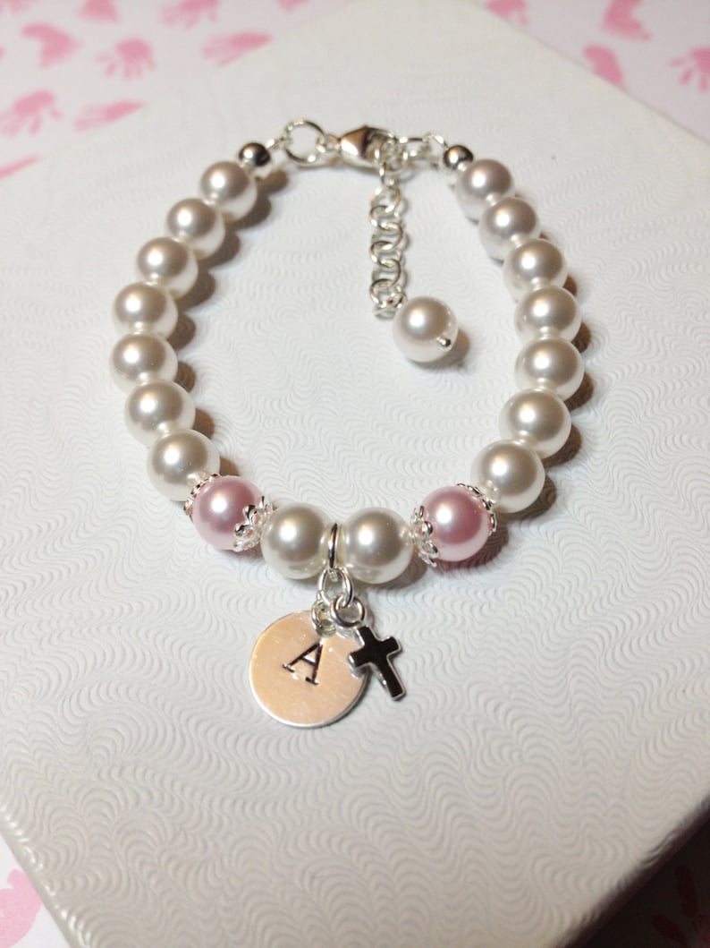 Baby Bracelet Baptism Christening Communion Flower Girl Etsy