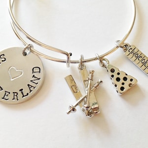 Switzerland Adjustable Charm Stainless Steel Bangle, Skis, Cheese, Chocolate, Travel, Vacation Charms, Womens Gift for Her, Charm Bracelet