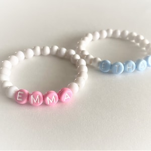 Baby Bracelet, Twin Baby ID Bracelet, Infant Personalized Name Baby Bracelet, Twins, Triplets, Newborn, Toddler, Child, Baptism, Shower Gift