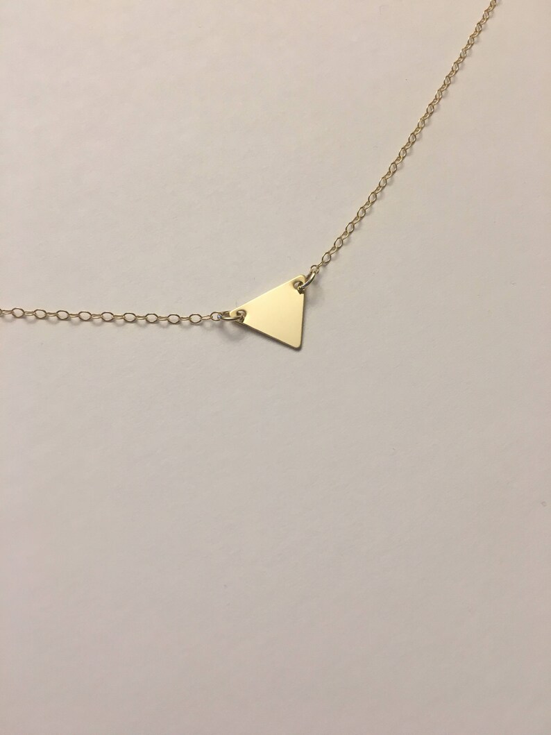 14k Gold Triangle Pendant Outlet, 56 
