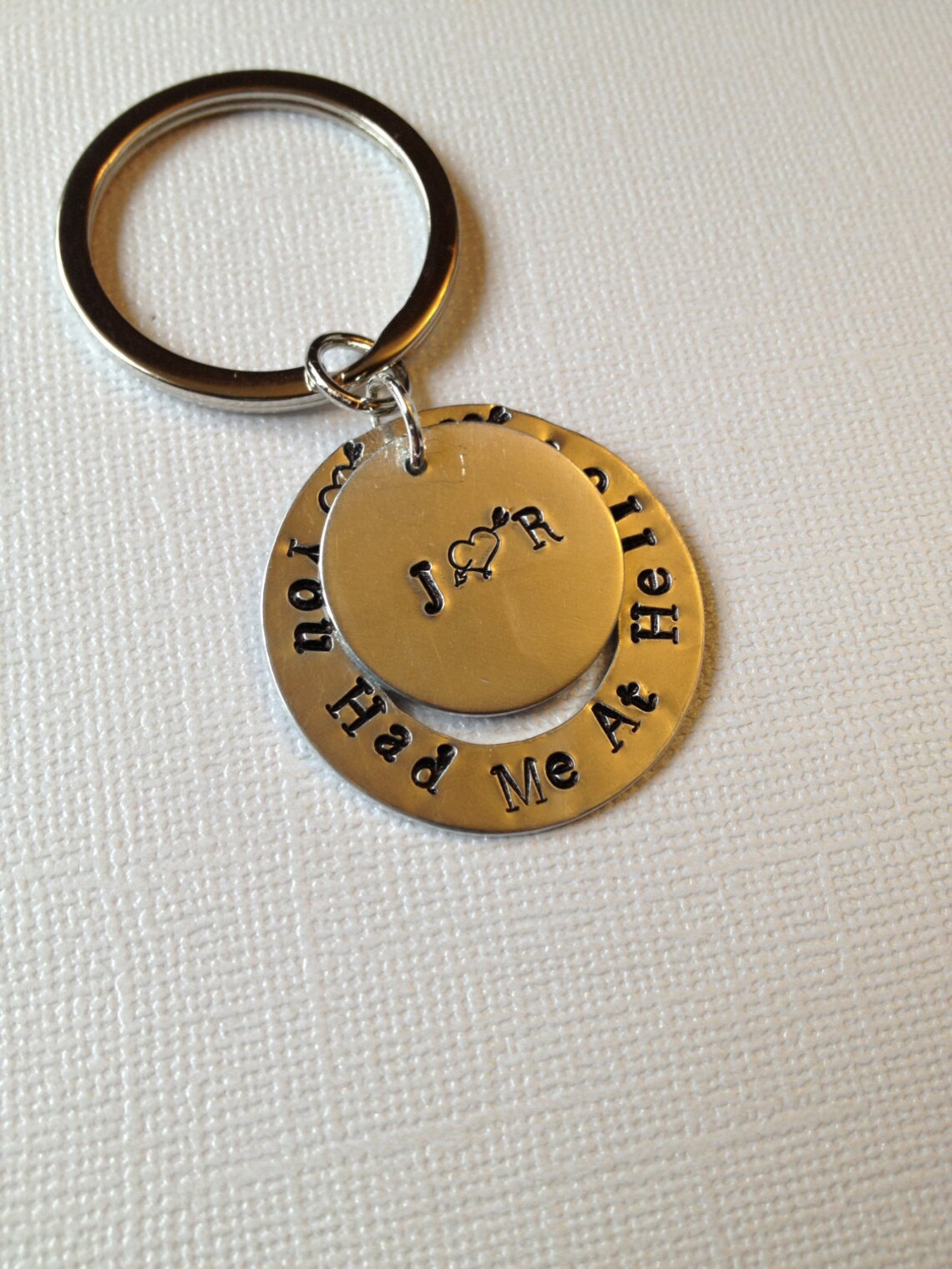 Personalized Key Ring Stainless Steel Metal Stamped Key Etsy