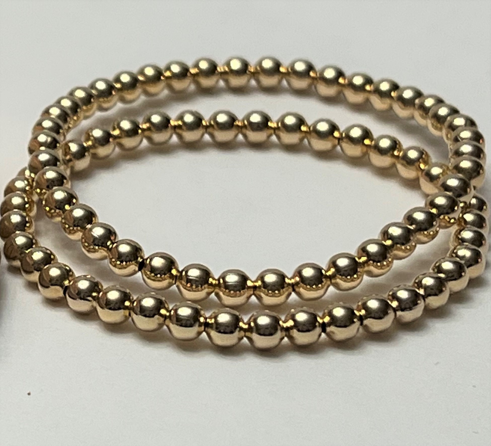 Luxury Stacking Boho 14K Gold Filled Beads Beaded Bracelets For Women Girl  Gift
