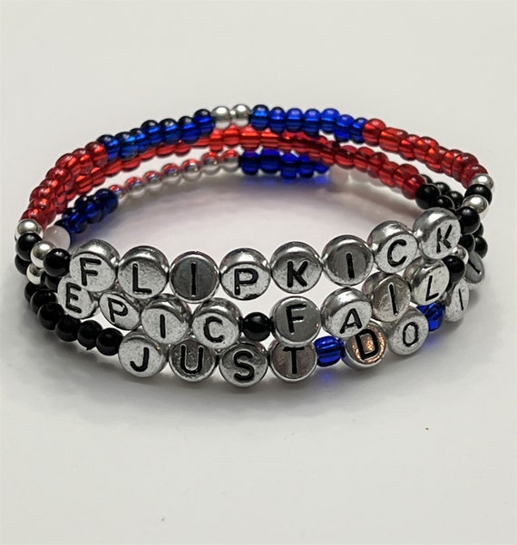 Skateboarders Bracelet Set of Three Unisex Sports Gift for Boys