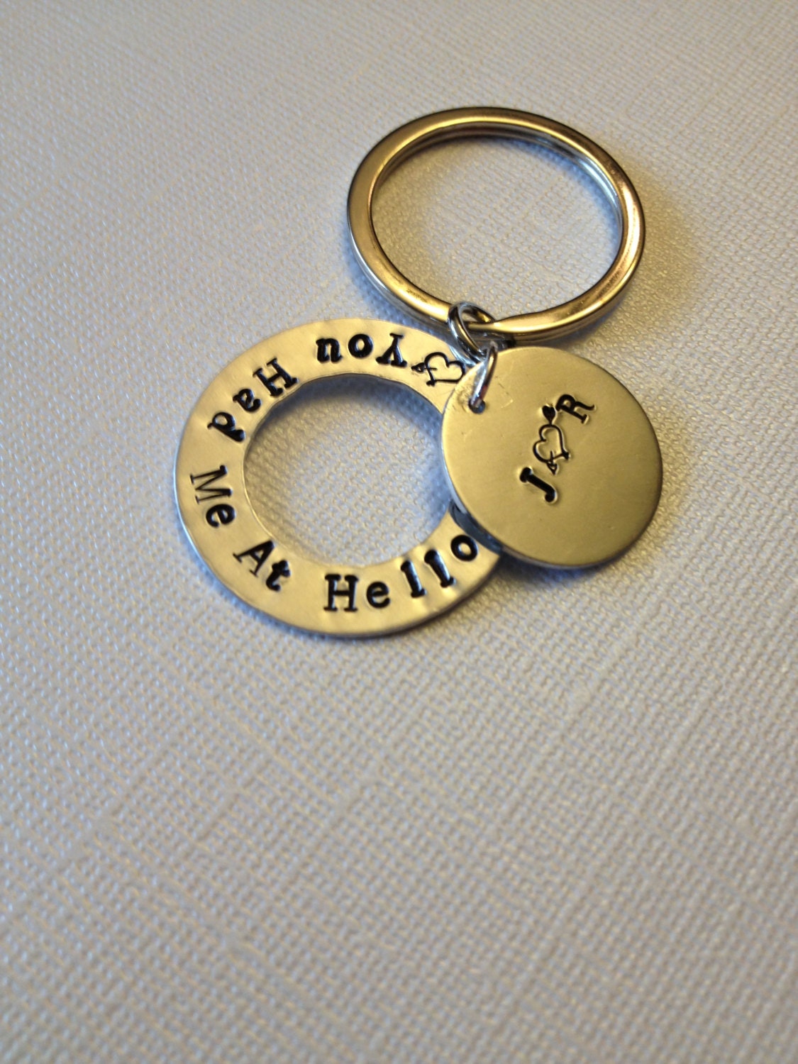Personalized Key Ring Stainless Steel Metal Stamped Key Etsy