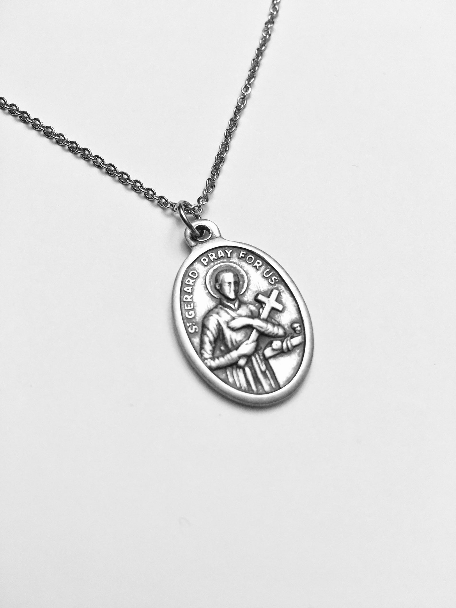 Saint Gerard Medal Womens Necklace Patron Saint of Fertility Etsy