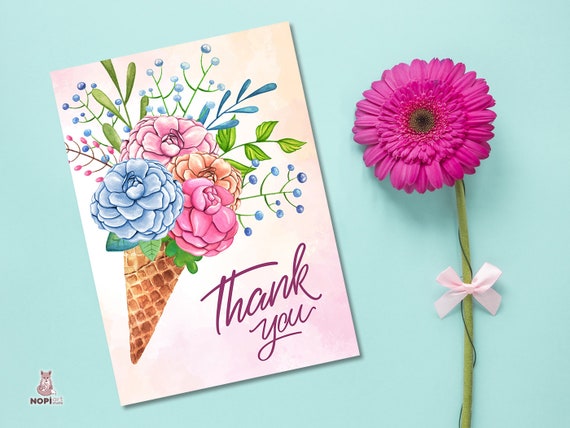 Thank You PRINTABLE Card Bridal Shower Thank You Card Instant - Etsy
