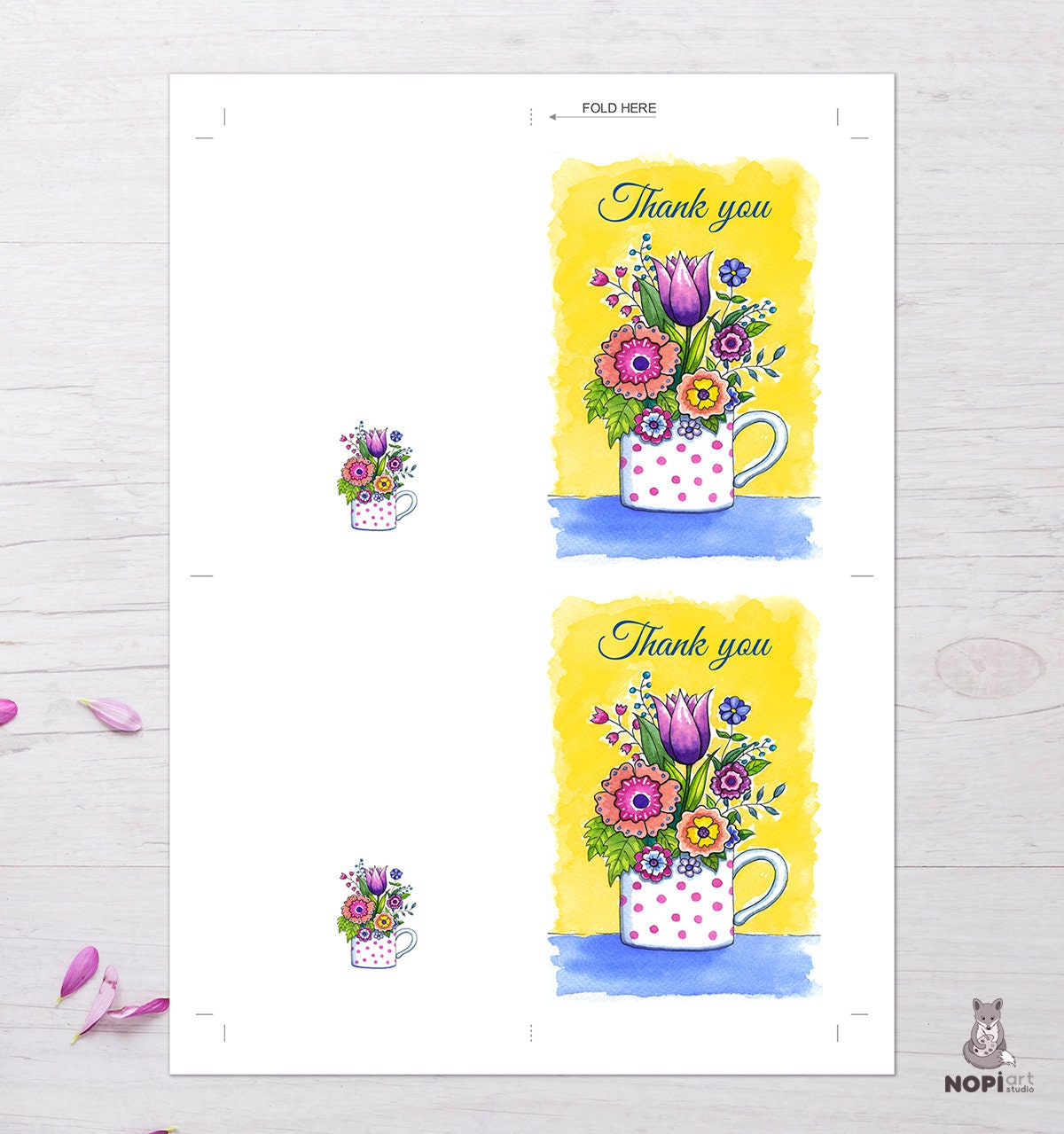 Thank You PRINTABLE Card Bridal Shower Card Template Instant Download ...
