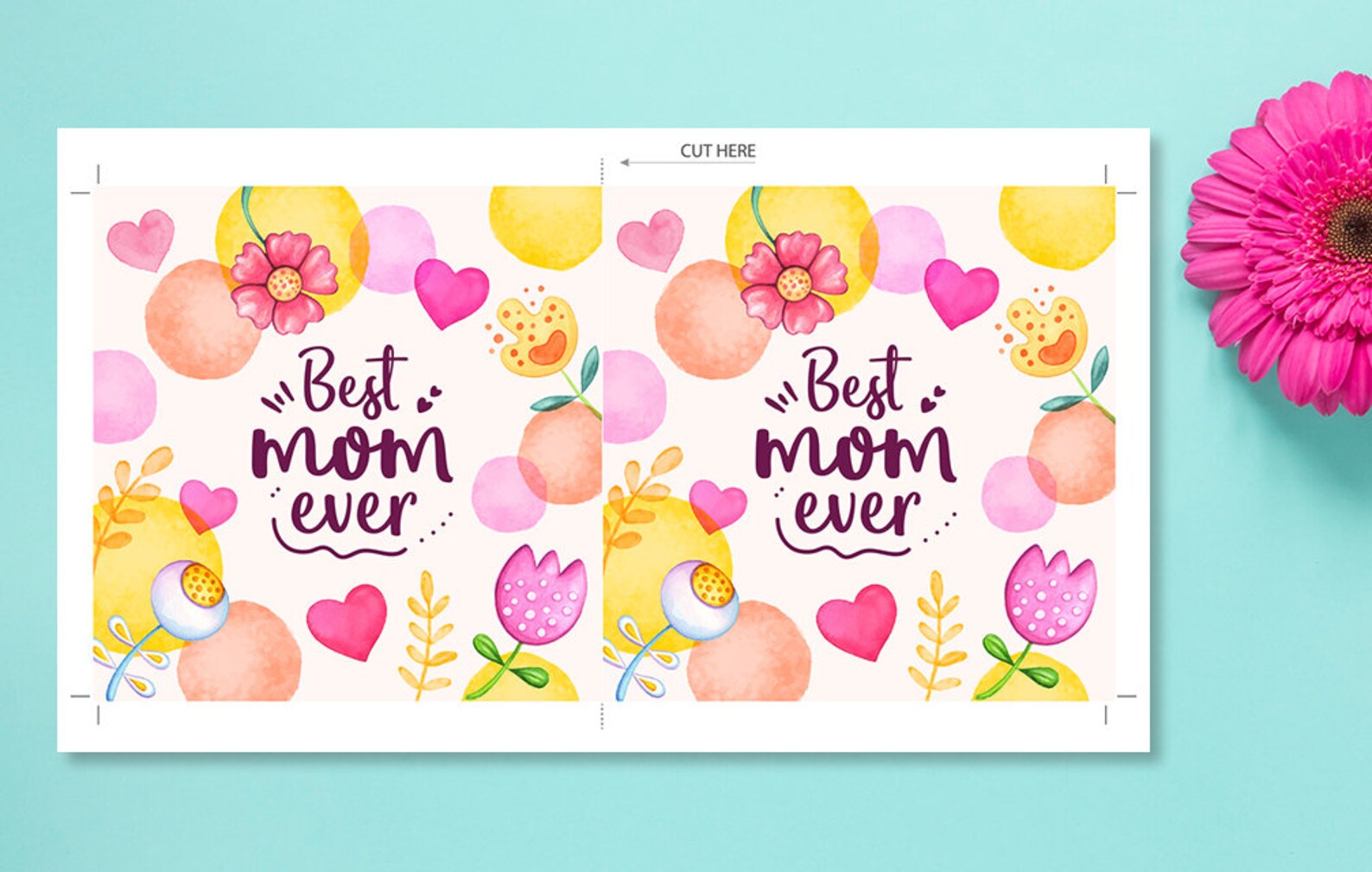 Best Mom Ever PRINTABLE Card, Happy Mother's Day Instant Download