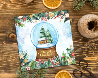 Christmas Card INSTANT DOWNLOAD, Merry Christmas Card, Printable Christmas holiday card, Xmas Digital Greeting Card, Seasons Greetings card
