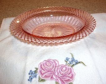 Miss American Pink Celery Depression Glass Dish