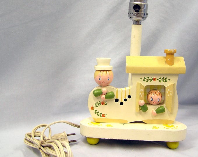 Vtg IRMI Nursery Originals Inc UL Painted Wood Lamp Nite Lite Etsy
