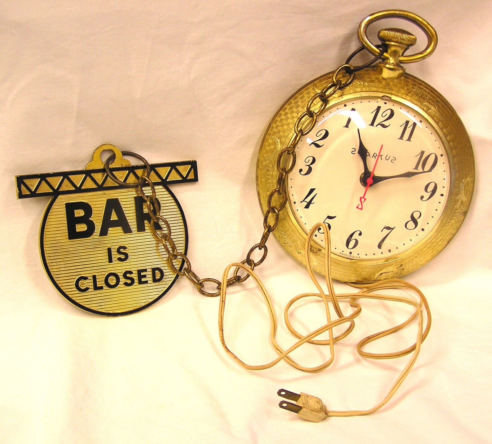 Vintage 1960's Spartus Backwards Bar Clock Pocketwatch Etsy