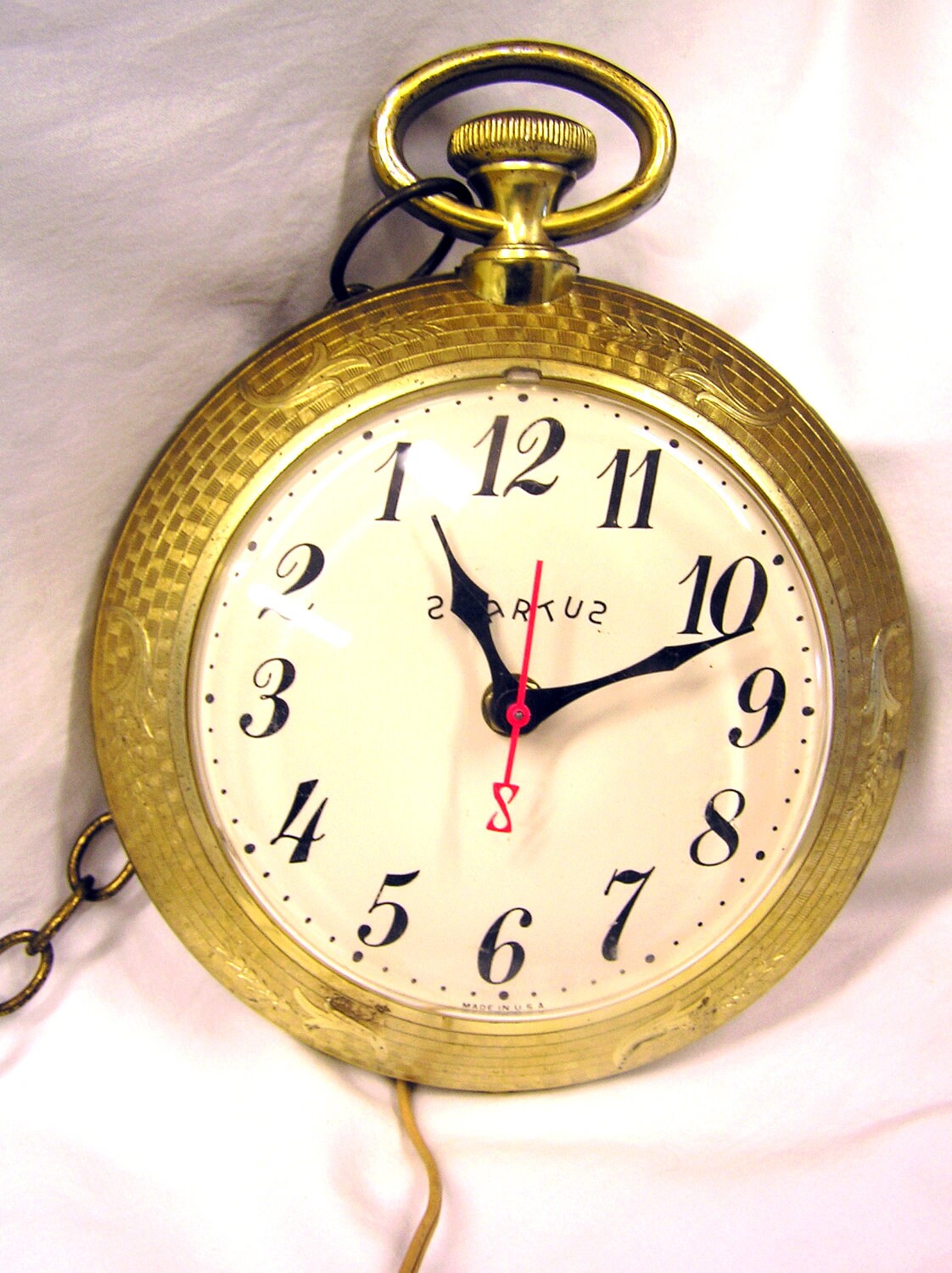 Vintage 1960's Spartus Backwards Bar Clock Pocketwatch Etsy