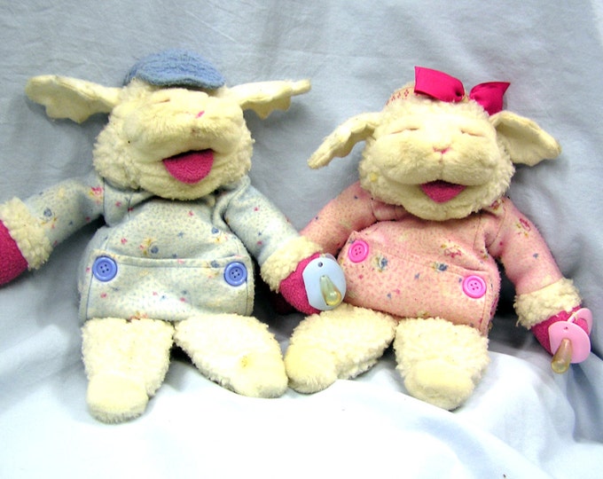SALE Vintage 1990 Shari Lewis Baby LAMB CHOP Plush Hand Puppets Target