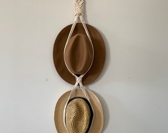 Macrame Hat Hanger - Double- Fits 2 hats!