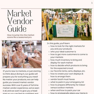 Market Vendor Guide- 20 pages of knowledge to give you a jumpstart into becoming a market vendor. 6+ years experience. Digital download.