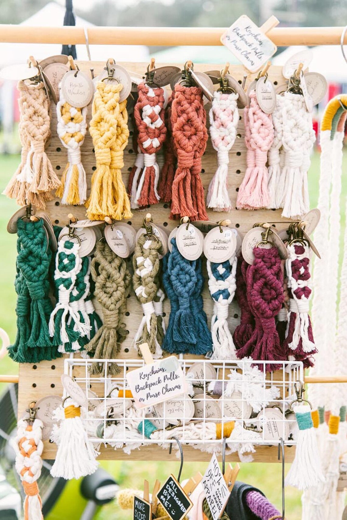 Customize Your Own Color Block Macrame Keychain - Etsy