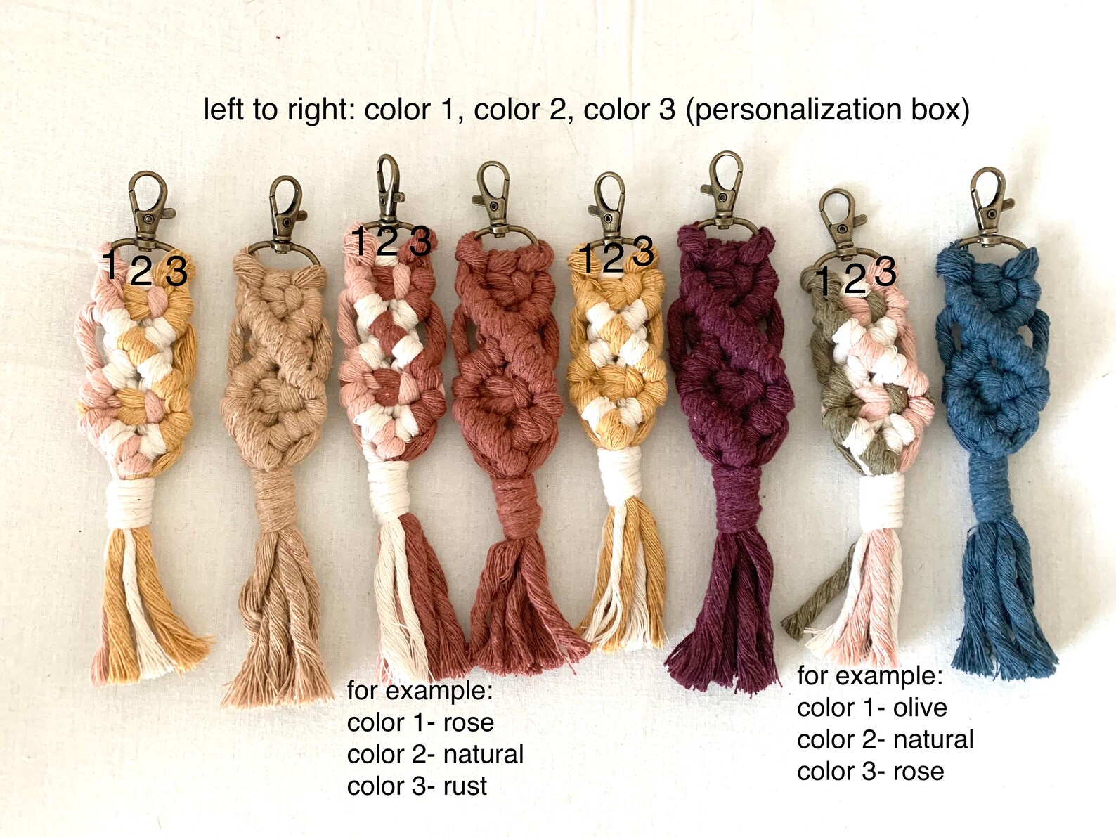 Customize Your Own Color Block Macrame Keychain - Etsy