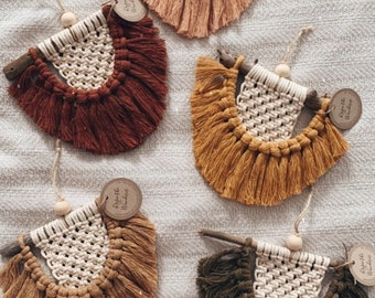 Macrame Mini Wall Hangings - Choose your accent color