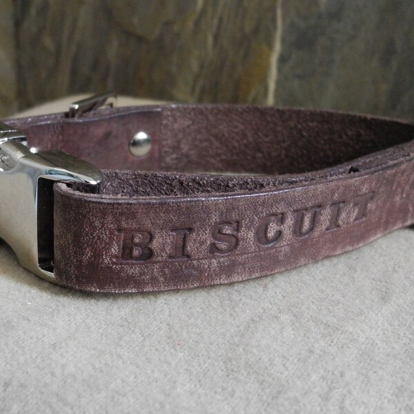 Custom Listing for DeeDee - 1 inch wide Dog Collar - Distressed Brown
