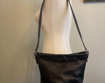 バッグ COACH Vintage Leather Black Shoulder Bag Vintage Coach Legacy Hobo Shoulder Bag Purse Black Leather Top