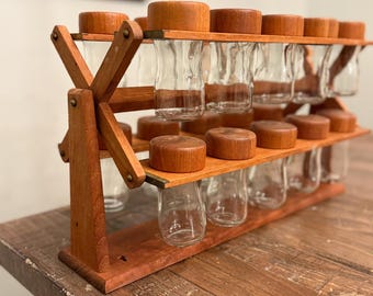 Digsmed Denmark. Teak Spice Rack, Danish Design 1960s. Teak and