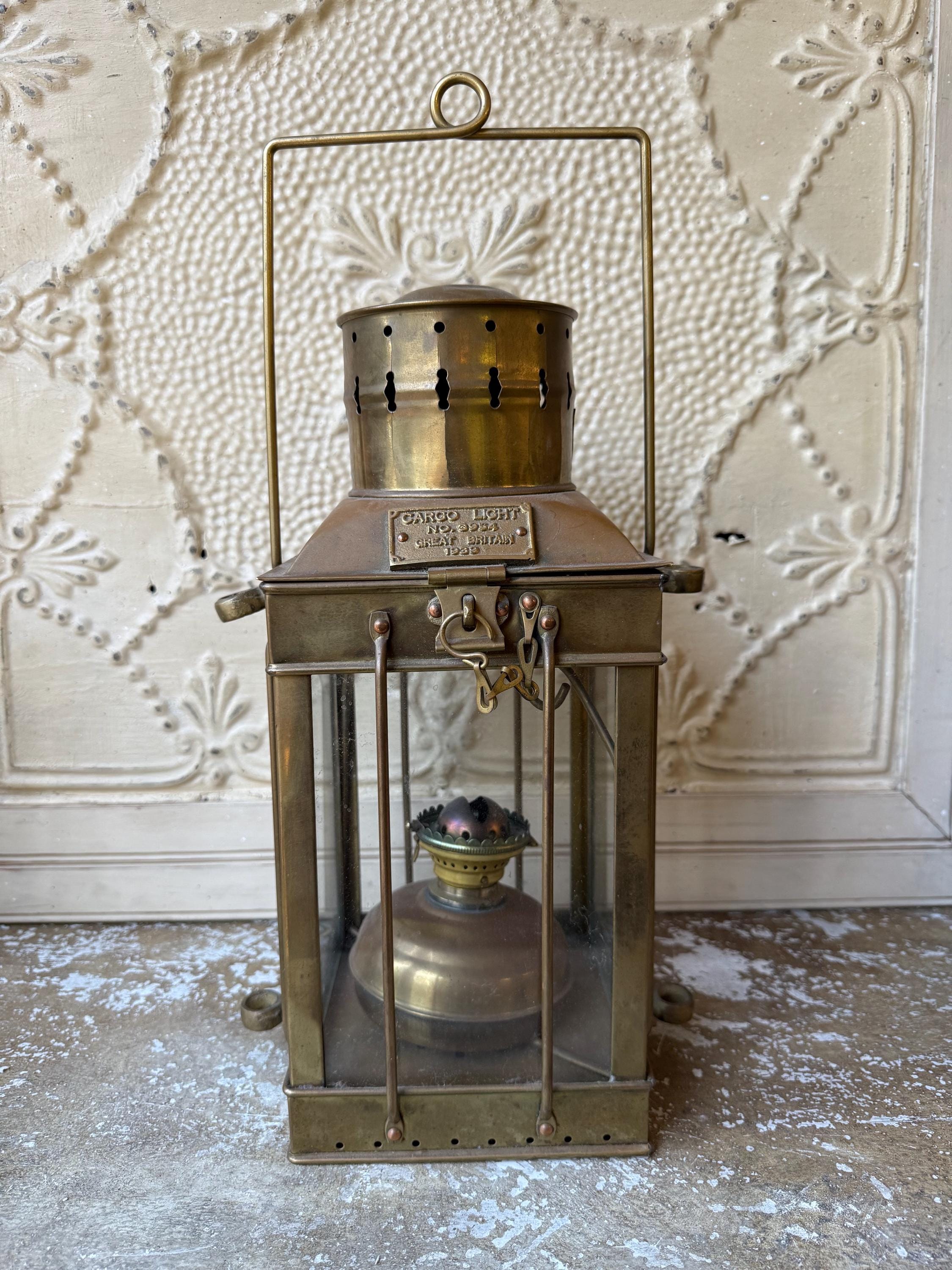 Cargo Light Lantern No. 3954 Great Britain 1939 Brass Nautical Oil