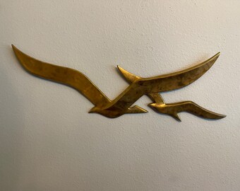 70年代Brass birdswall art hanging