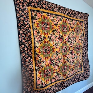 Gorgeous Homemade Patchwork Quilt 67x67"