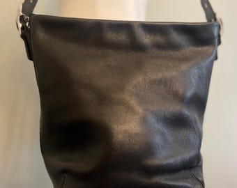 Vintage Black Leather Coach Legacy Bucket Bag Style Shoulder