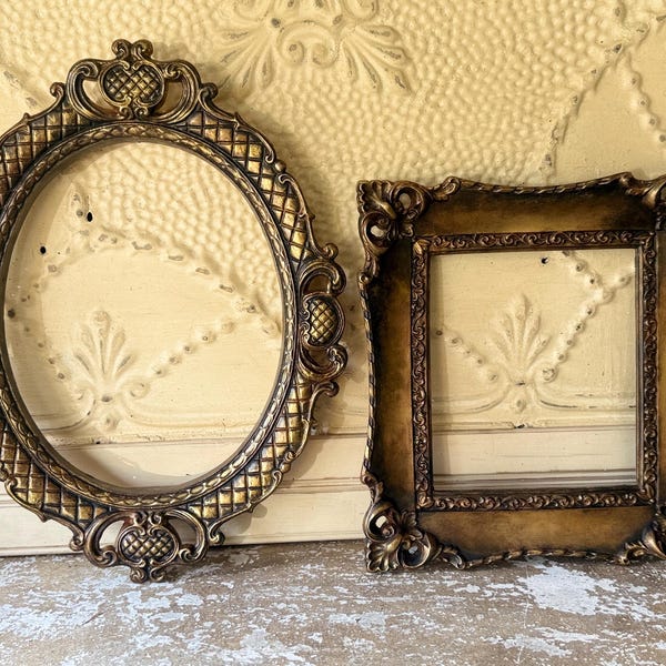 Pair of Vintage Ornate Gold Frames