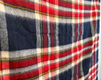 Vintage Faribo Fluff Loomed Wool Plaid Blanket